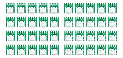 20 Unidades De Conector Fêmea Usb C Breakout Board Com Pcb C 0