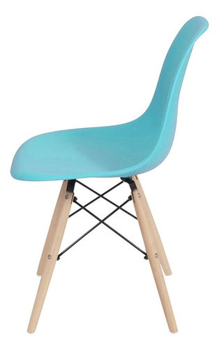 Kit X4 Silla Eames Dkr Base En Madera Turquesa 1