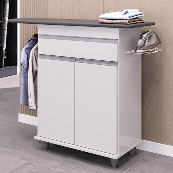 Tábua De Passar Com Balcão 2 Portas 1 Gaveta Larissa Branco 1