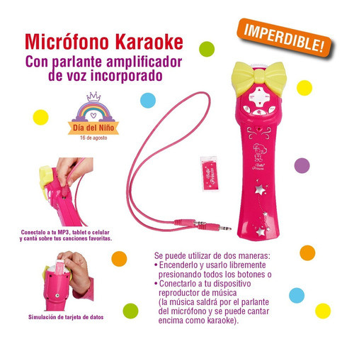 Microfono Karaoke Con Parlante,amplifica Con Pilas Incluidas 1