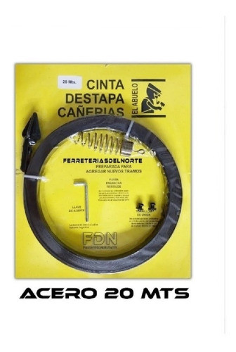 Destapa Cañerias Fleje Acero 20 Mt El Abuelo - Fdn 1