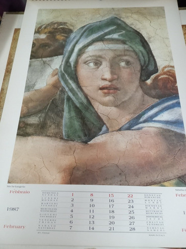 Miguel Ángel Michelangelo Cappella Sistina Calendario 1987 1