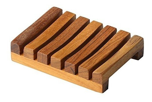 Bare Decor Jabonera Sudsy, Madera Genuina De Teca 0