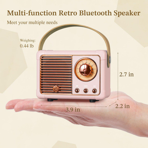 Prunus J-999 Altavoz Bluetooth Retro Portatil, Mini Altavoz 1