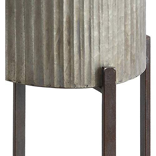 Creative Coop Corrugado Planters Con Soporte De Metal Set De 0