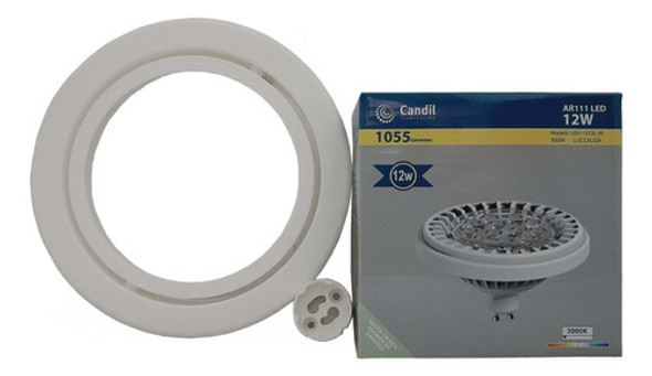 Spot Embutir Pvc Redondo Blanco Con Ar111 12w Cálida 0 Spot Embutir Pvc Redondo Blanco Con Ar111 12w Cálida 0