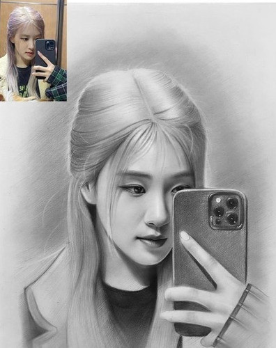 Retrato Hiperrealista Dibujo En Lapiz A Partir De Foto 1