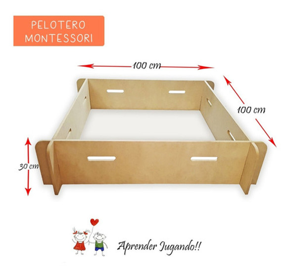 Pelotero Montessori Encastrable 1mtsx1mts-listo Para Pintar 0