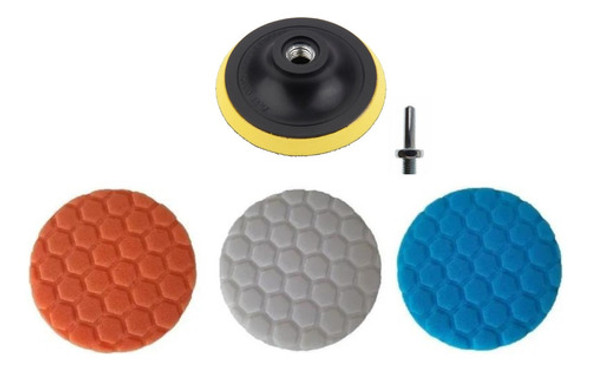 Kit 3 Pads De Pulido 5 Pulgadas (spta) + Backing Plate M14 0
