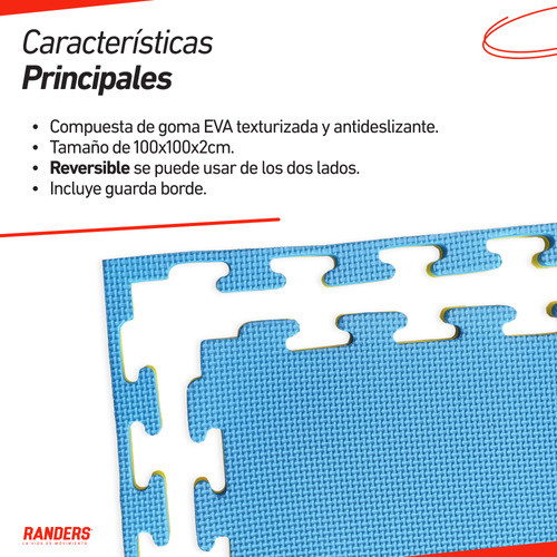 Piso Goma Eva Encastrable Reversible Azul/amarillo 100x100 1