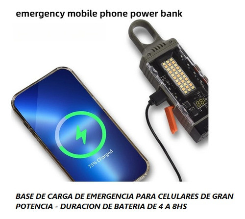 Power Bank Usb Linterna Foco Led 20w Encendedor Electrico 1