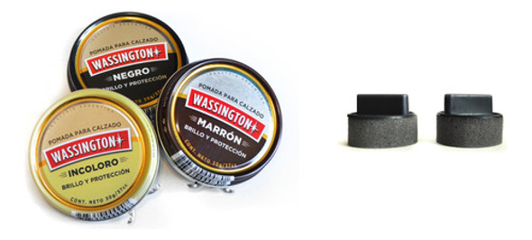 Combo Wassington Aplicador + Pack 3 Pomadas Para Calzado 0 Combo Wassington Aplicador + Pack 3 Pomadas Para Calzado 0
