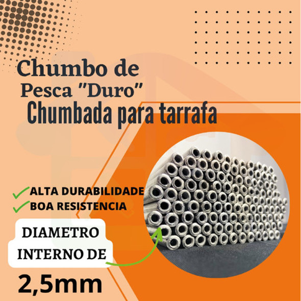 Chumbada Chumbo P/ Tarrafa, Pesca 9cm Grosso Pacote 3kg 1