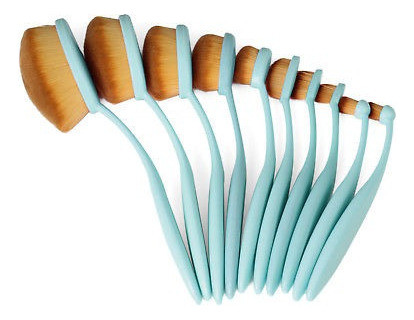 10pcs Maquillaje Pinceles Set Oval Hojaldre De Crema Cepillo 1