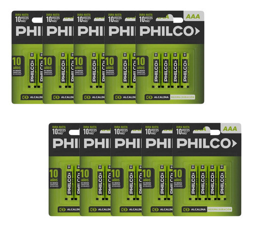 Combo X10 Pilas Philco Aaa Blister 4 Unidades 0
