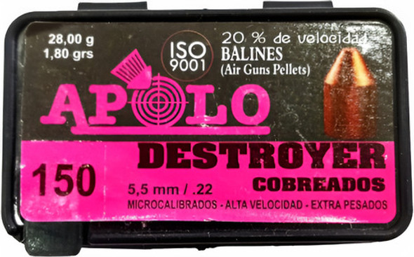 Balines Apolo Destroyer Cobreado 5,5mmx150-rifle Aire Compr. 0 Balines Apolo Destroyer Cobreado 5,5mmx150-rifle Aire Compr. 0