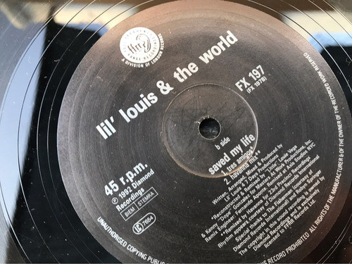 Disco Vinilo Lil' Louis & The World / Saved My Life (england 1