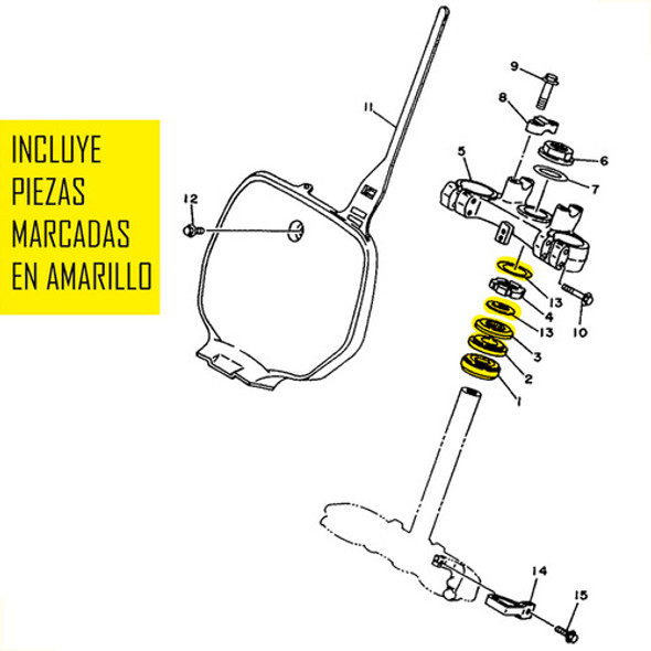 Kit Rulemanes Direccion Yamaha Yz 250f 2001-2022 1