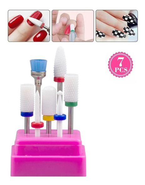 Kit Fresa Cerámica Manicura Pedicura Torno Uñas Gel Acrilico 1