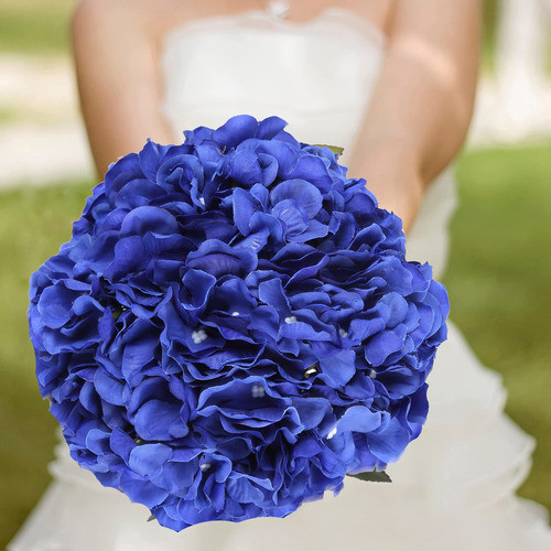 Hortensias Artificiales - Diametro 17cm - Azul Royal 10u 1