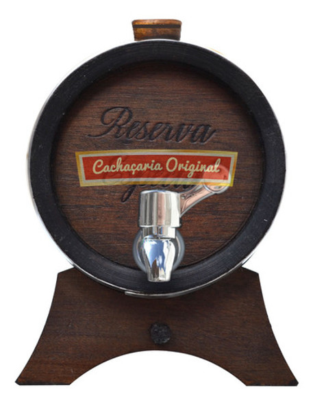 Barril Corote Vinho Whisky Carvalho 1l Com Torneira Luxo 1