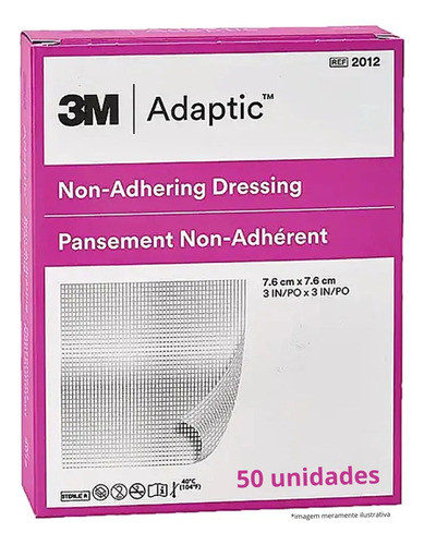 Curativo Não Aderente Adaptic 7,6cmx7,6cm Caixa 50 Unidades 0