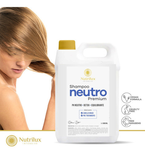 Shampoo Neutro Por 5 Litros Antiresiduos Pre Tratamientos 1