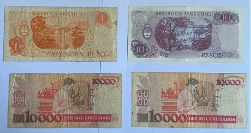 4 Billetes De Brasil Y Argentina, Bl224 1