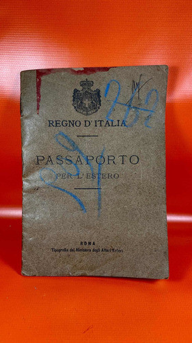 Antiguo Pasaporte Italiano | Año 1885 | Raro | Muy Bueno 1