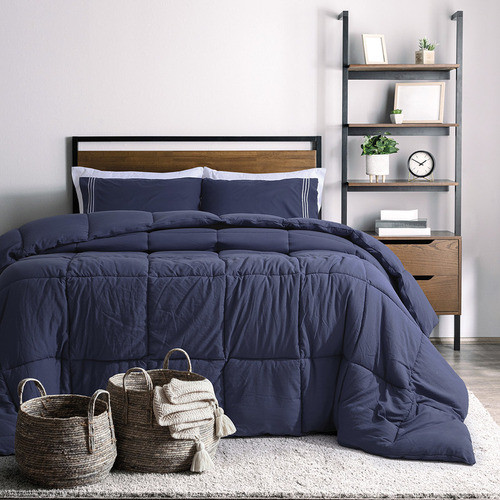 Acolchado Plumón Queen Hotel Premium Suave Azul 240x240 Jc 0