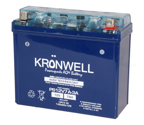 Bateria Moto Kronwell 12n7a-3a / Yb7l-b Corven Hunter 150 0