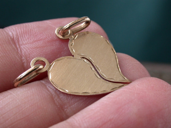 Luli Colgante Oro 10k Corazon Doble X Parejas Super Precio 1