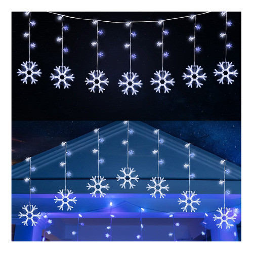 Guirnalda De Luces De Copo De Nieve De Navidad Para Exterior 0