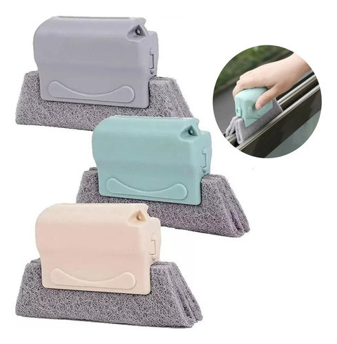 Esponja Cepillo Limpia Marcos Ranuras Ventanas Socalos Baño 0