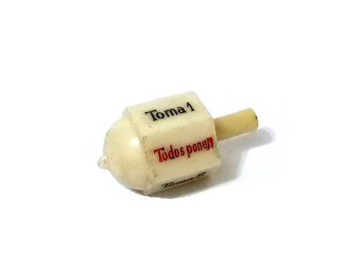 Antigua Perinola Blanca Gruesa Plastico De Coleccion 0