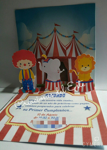 Invitaciones Tarjetas  Cumpleaños 3d- Únicas ! X 5 1