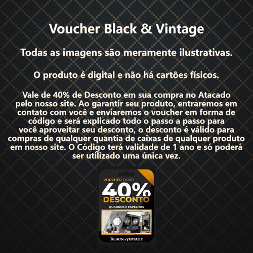 Voucher Card Ouro 40% Desconto Atacado Itens Decorativos 1