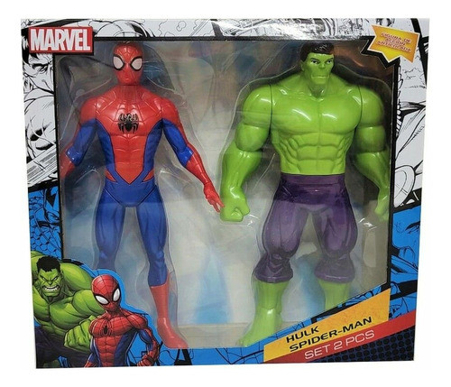 Set Muñecos Figuras De Accion Hulk Y Spiderman -hombre Araña 0