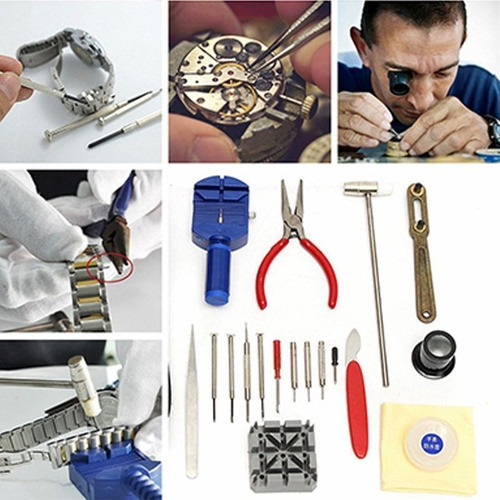 Nuevo 16pc Deluxe Reloj Abridor Trasero Caso Herramienta Kit 1