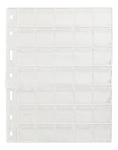 10 Folhas Plástico Para Moedas 35 Divisões Com Aba 0