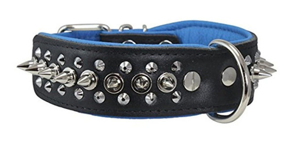 Perros My Love Spiked Tachonada Piel Autentica Perro Collar 1