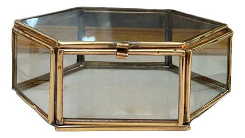 Alhajero Caja De Vidrio Y Bronce | Grande 0