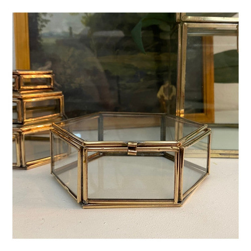 Alhajero Caja De Vidrio Y Bronce | Grande 1