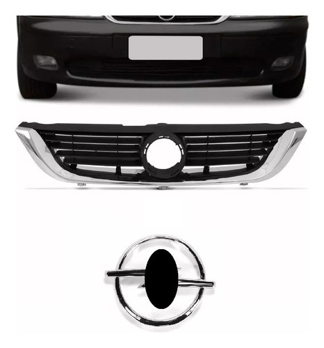 Grade Vectra Moldura Cromada + Emblema Opel 1997 98 99 Á 05 0