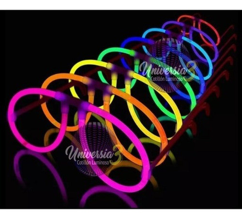 10 Anteojo Ovalado Neon Luminoso Cotillon Lente Aviador 0