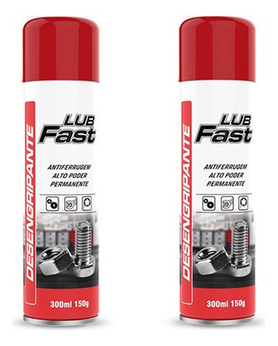 Kit Com 2 Desengripantes Anticorrosivo Lub Fast 300ml 0