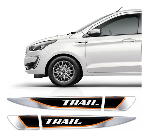 Par Adesivo Aplique Ford Ka Trail Resinado Cromado Res31 Fgc 1