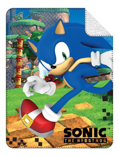 Franco Sonic The Hedgehog Kids Bedding Manta Sherpa De Felpa 0