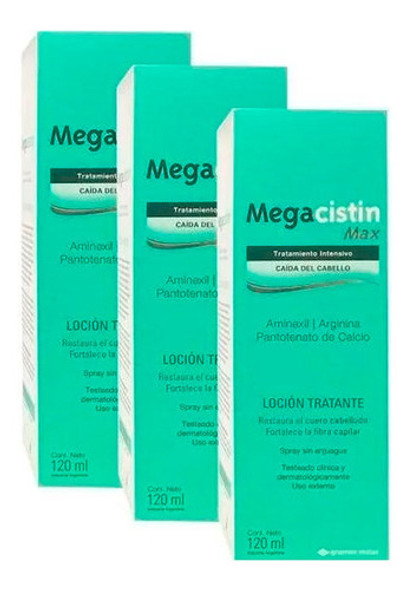 Megacistin Max Locion Anticaida Fortalecedora 120ml X3 0