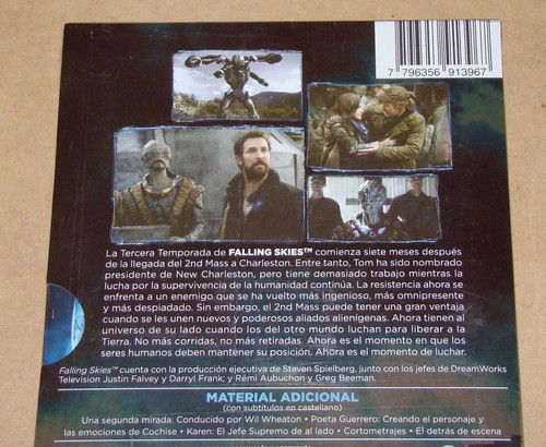 Falling Skies Spielberg 3era Temp Dvd Triple Sellado Kktus 1